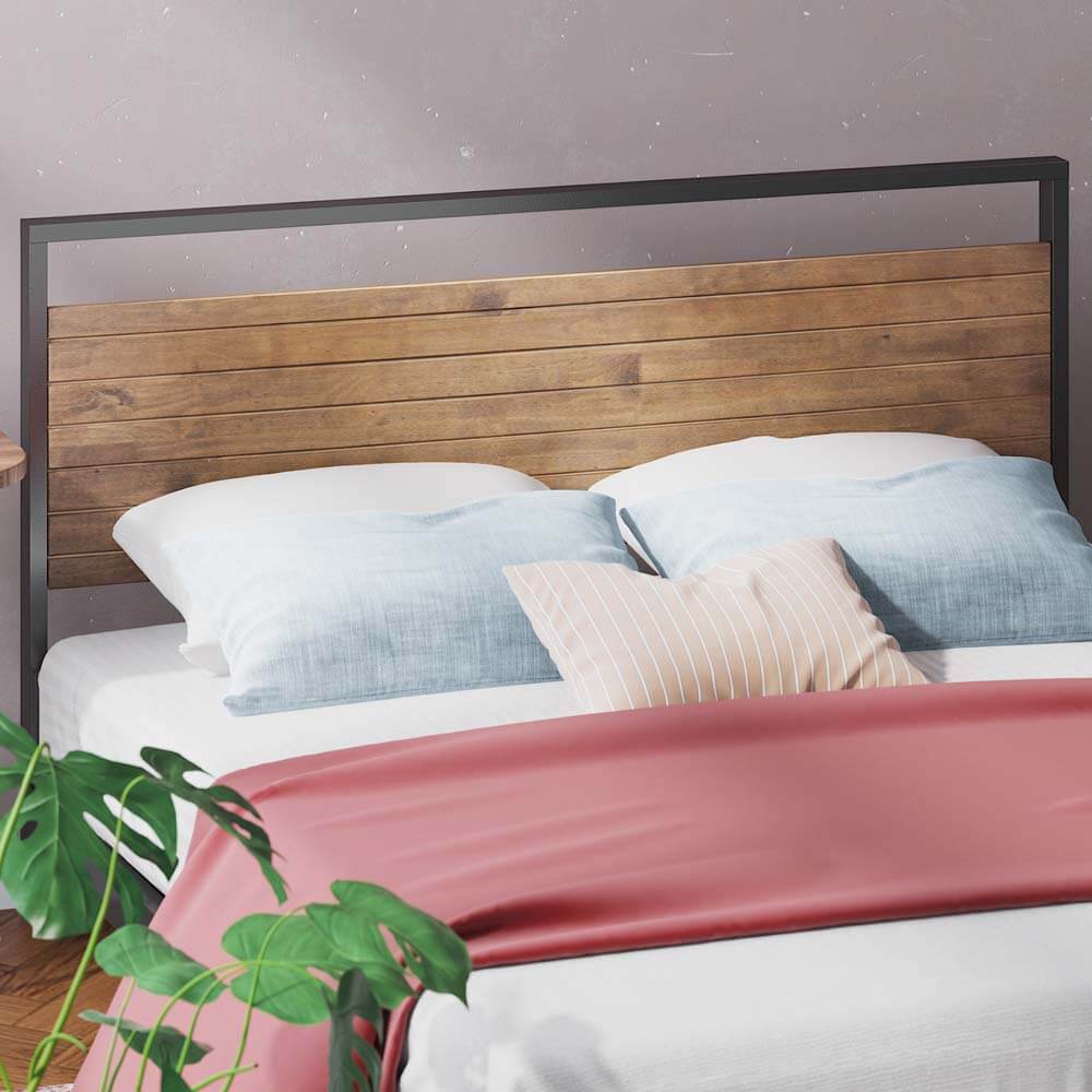 Ironline Metal and Wood Bed Frame - Double