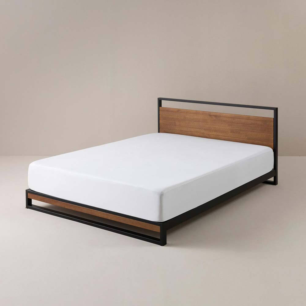 Ironline Metal and Wood Bed Frame - Single