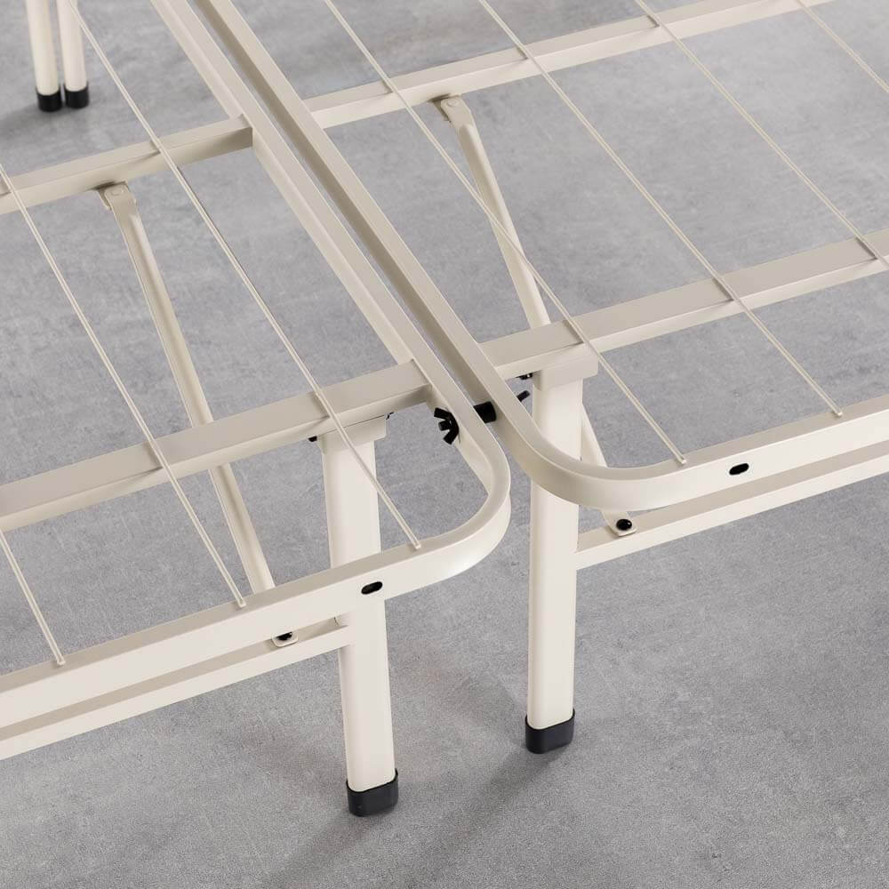 SmartBase Folding Metal Bed Base White Double