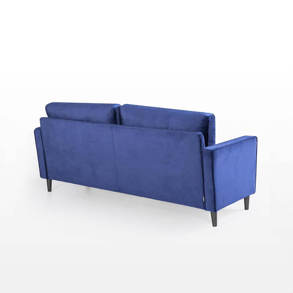 Benton MidCentury 3 Seater Sofa Navy Blue Velvet