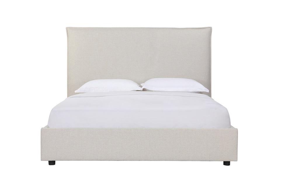 Edge Upholstered Bed Frame Latte Queen