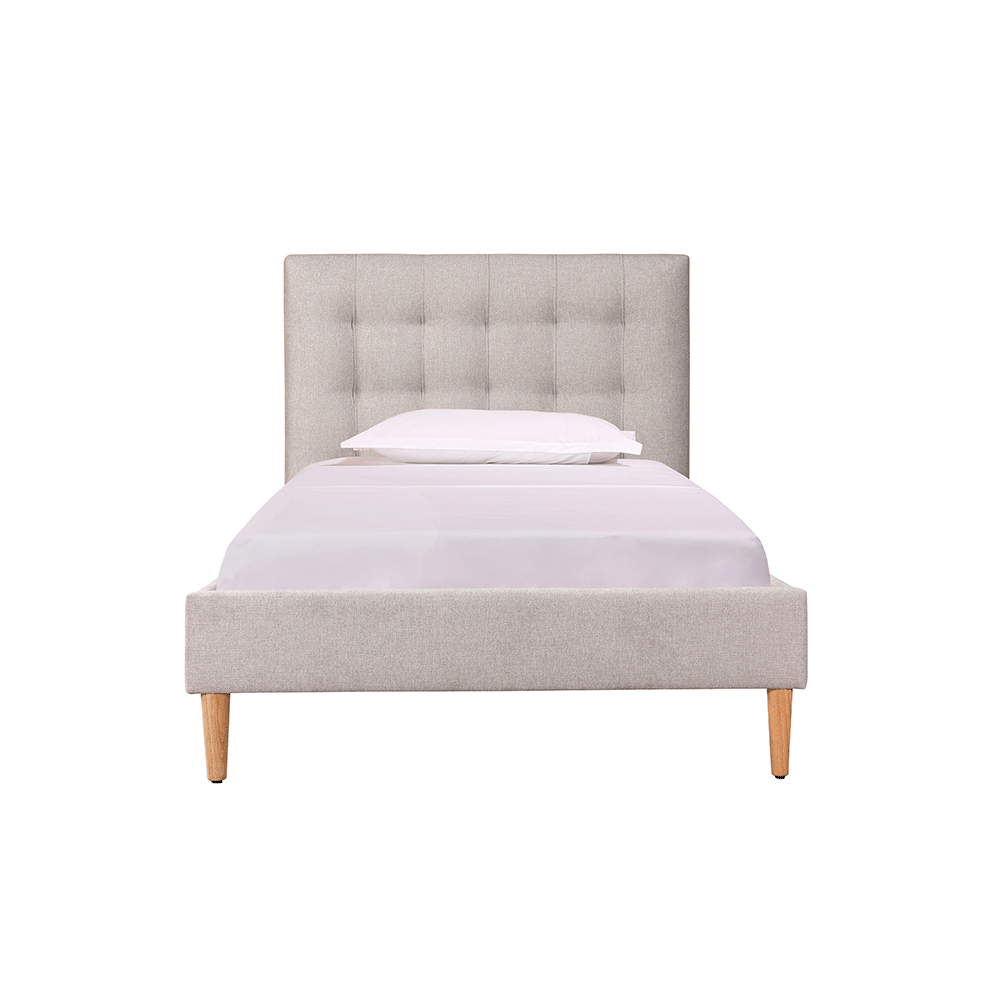 Mason Upholstered Single Bed Frame with USB