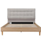 Aria Upholstered Bed Frame Oak Grey Queen