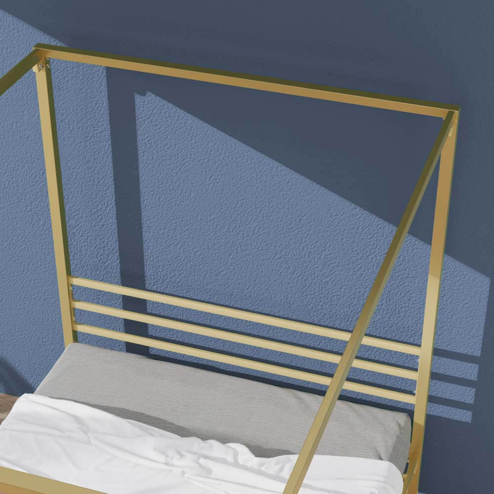 Patricia Canopy Bed Frame Gold Double