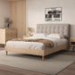 Aria Upholstered Bed Frame Oak Grey Queen