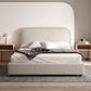 Lola Upholstered Queen Bed Frame Cream