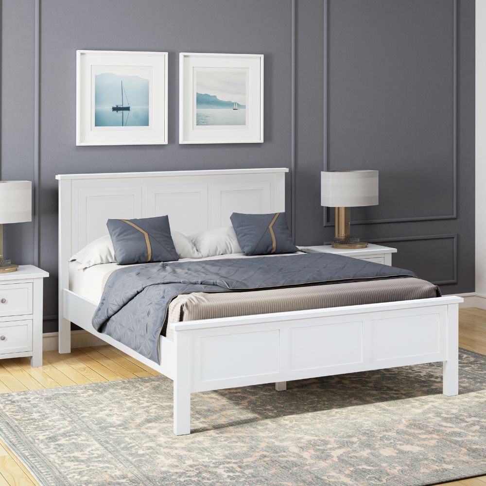 Hamptons Bed Frame White King