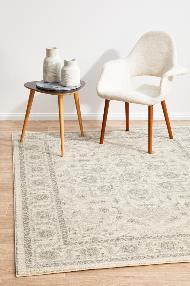 Evoke Winter White Transitional Rug 330 x 240 CM