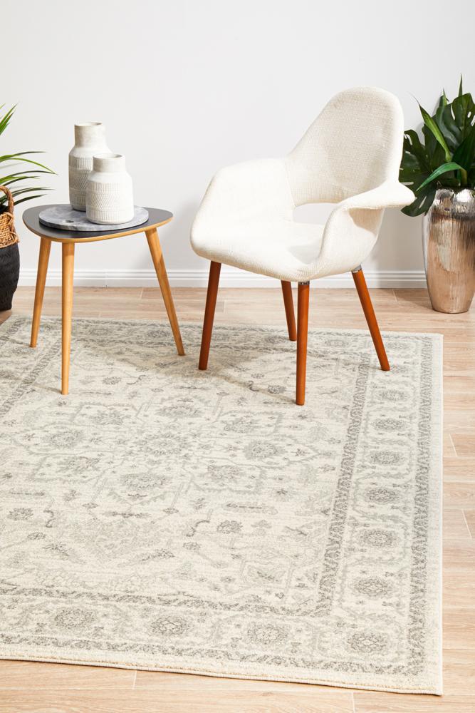 Evoke Winter White Transitional Rug 330 x 240 CM