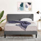 Olivia 30cm Upholstered Queen Bed Frame Dark Grey