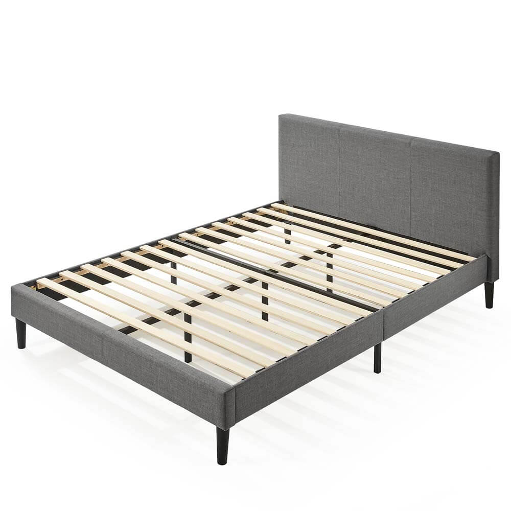 Olivia 30cm Upholstered Double Bed Frame Dark Grey