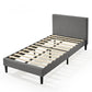 Olivia 30cm Upholstered Single Bed Frame Dark Grey