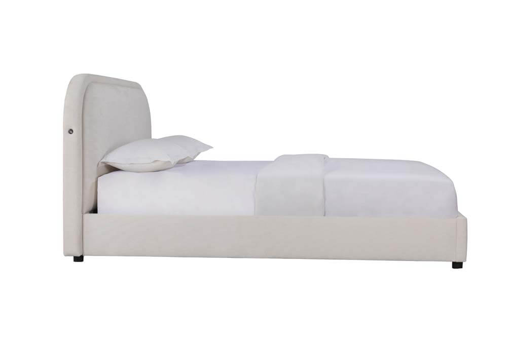 Lola Upholstered Queen Bed Frame Cream