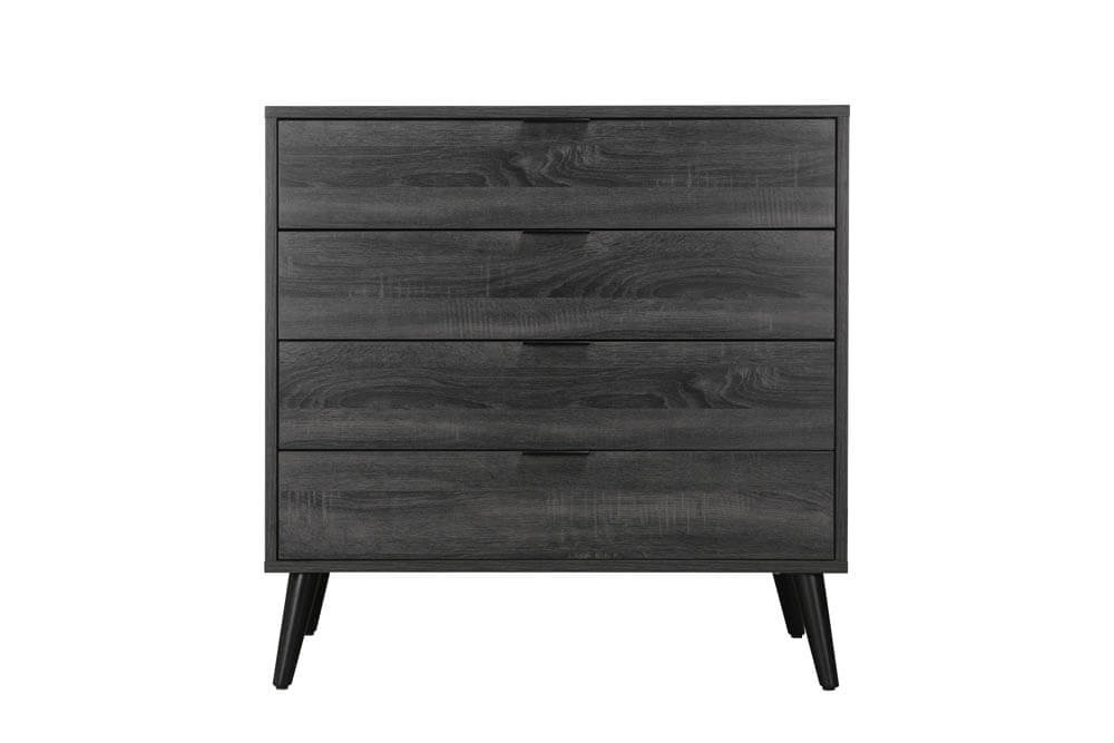 Rio 4 Drawer Tallboy Chest Charcoal