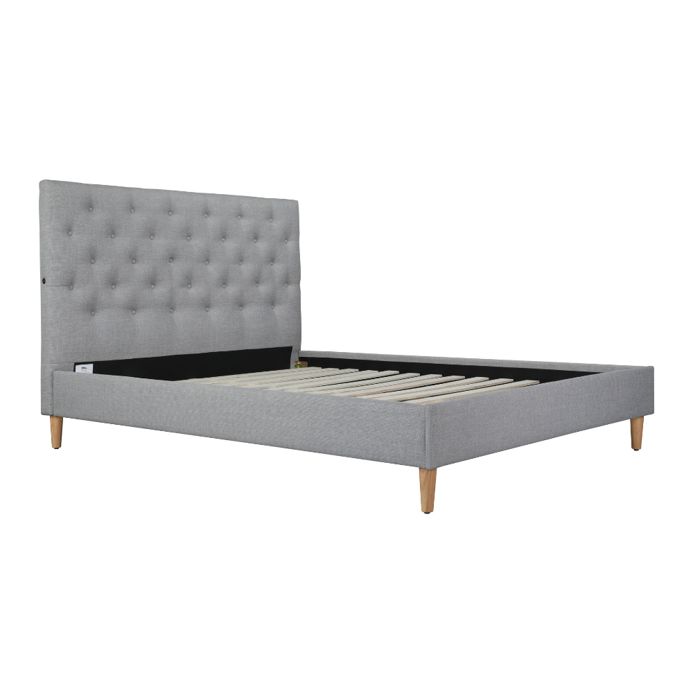 Ruby Upholstered Queen Bed Frame with USB Port