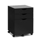 Belle Filing Cabinet Storage 3 Drawers Home Office Mobile Pedestal Black