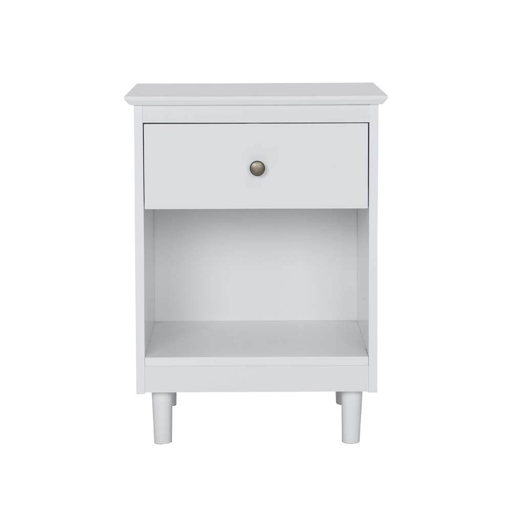 Huxley Bedside Table 1 Drawer White