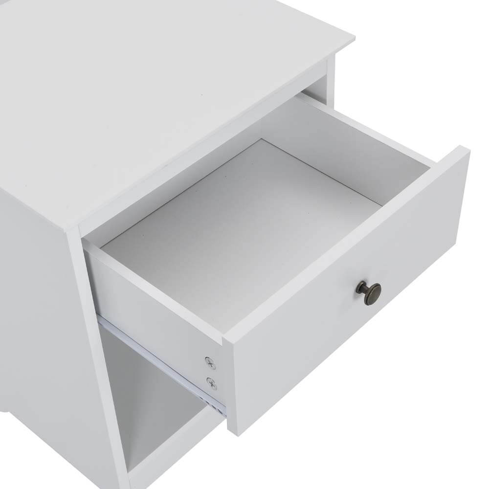 Huxley Bedside Table 1 Drawer White