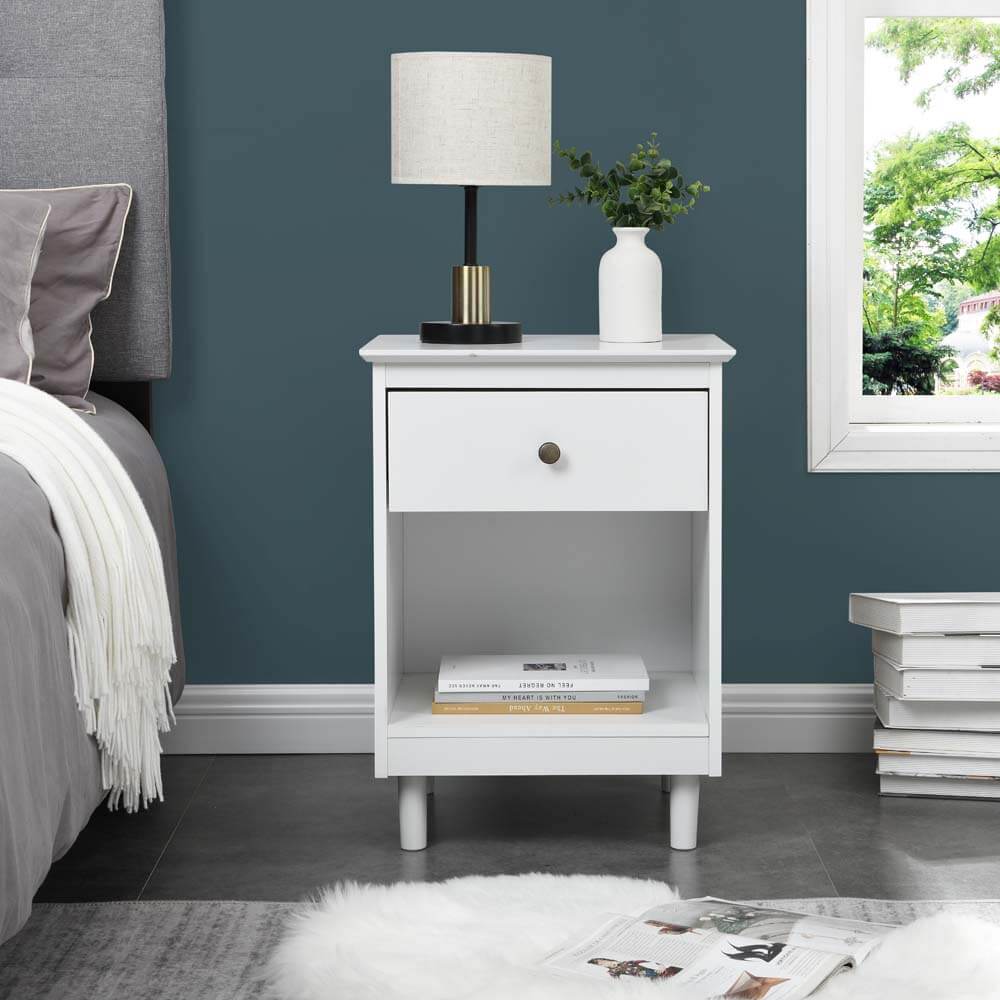 Huxley Bedside Table 1 Drawer White