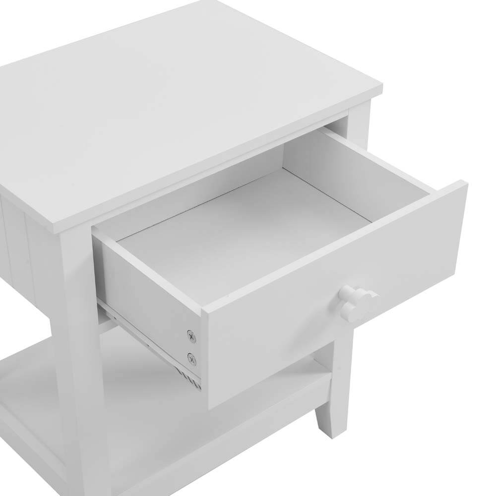 Aspen Bedside Table 1 Drawer White