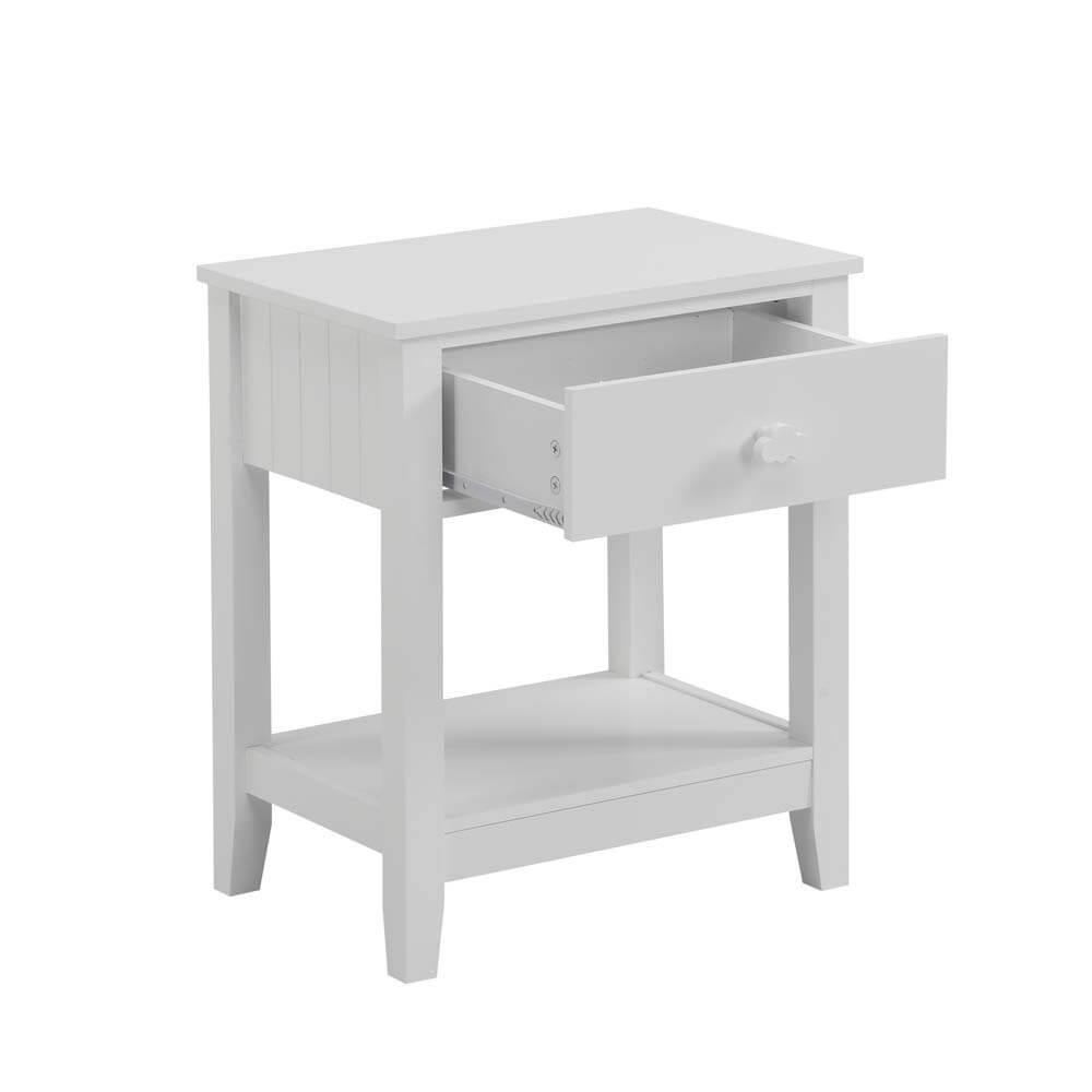 Aspen Bedside Table 1 Drawer White