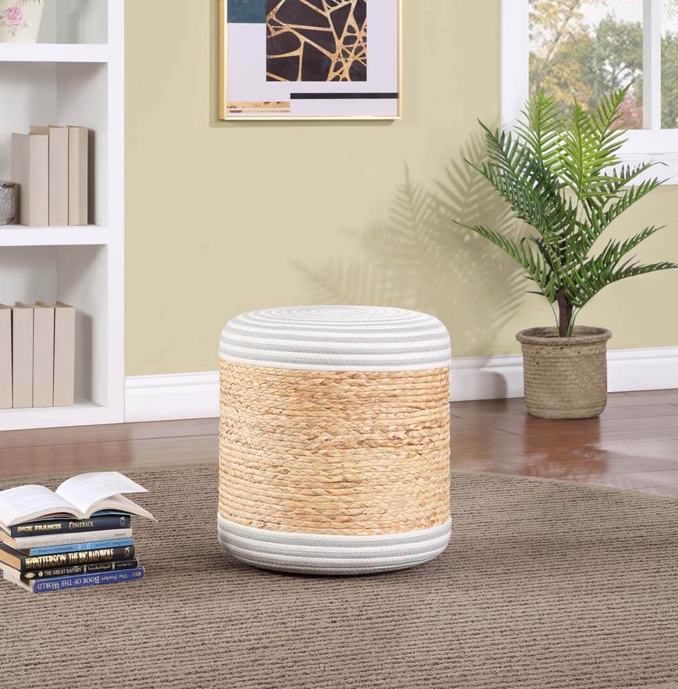 Aurora Ottoman Pouf footrest stool woven