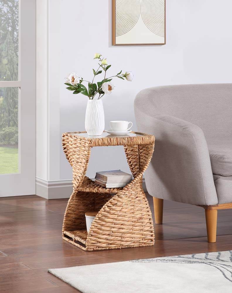 Savannah Side Table Spiral Base woven