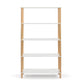 Seth Open Shelf Unit Shelving Display Rectangular 5 levels white and woodgrain