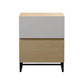 Monroe Bedside Table 2 Drawers woodgrain and white