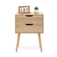 Seattle Bedside Unit 2 Drawers Scandi Side Table Nightstand woodgrain