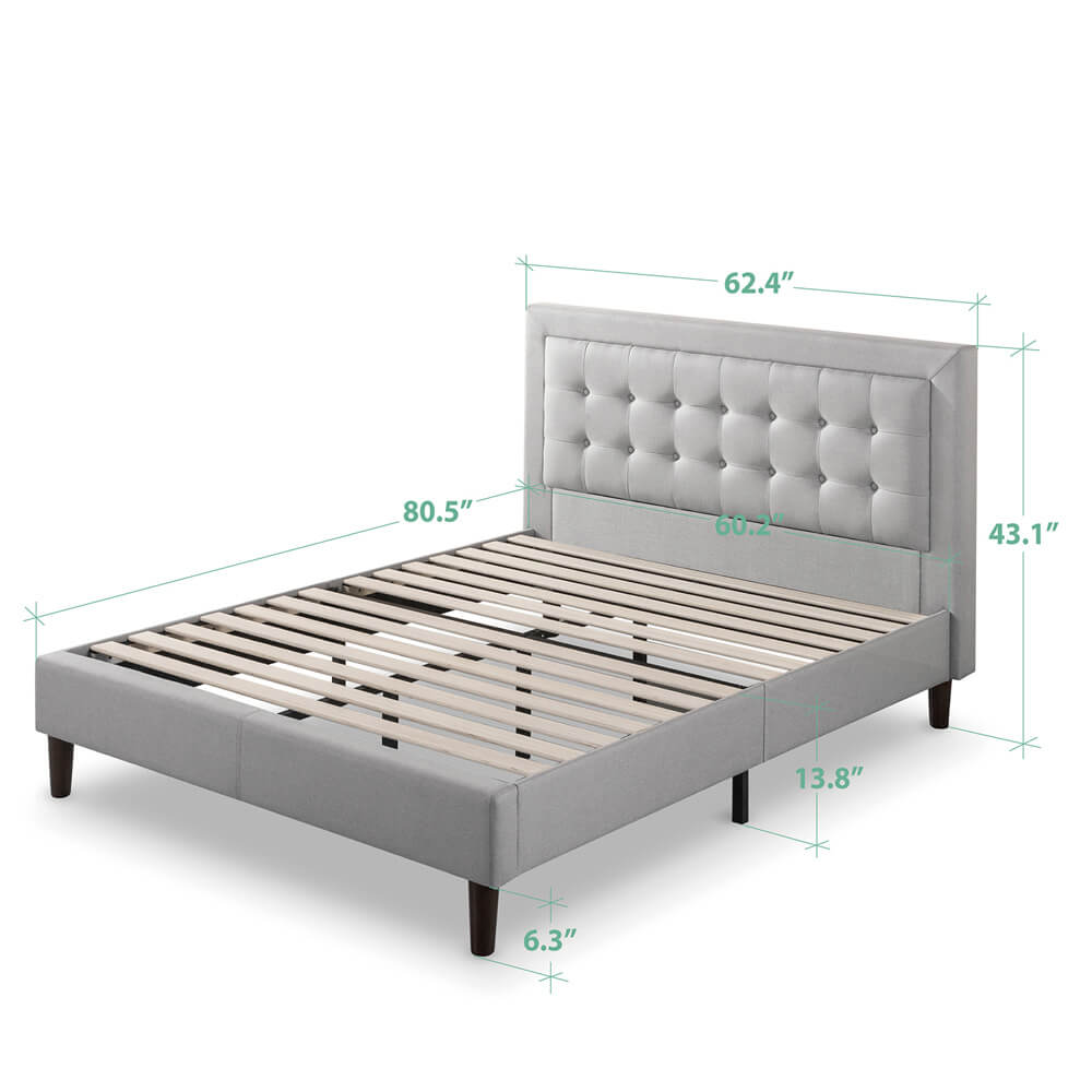 Tufted Button Upholstered Queen Bed Frame