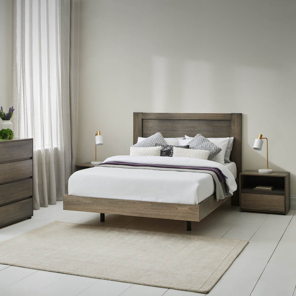 Yarra Floating King Timber Bed Frame - Ghost Gum