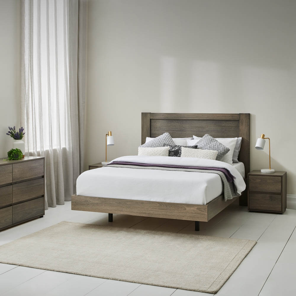 Yarra Floating Queen Timber Bed Frame- Ghost Gum